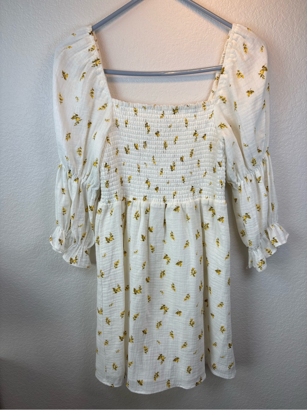 Kourt Calypso Smocked Floral Print Cotton Dress - S